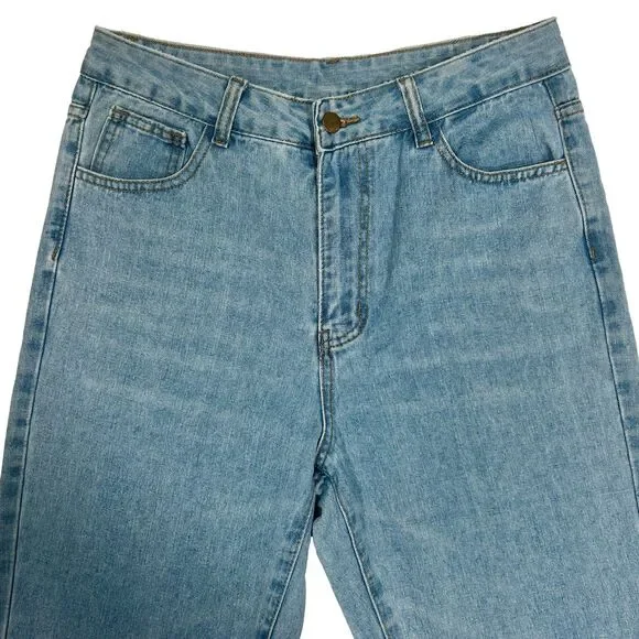 High Waisted Straight Leg Light Wash Jeans Women's Size 8/10 - Picture 3 of 7
